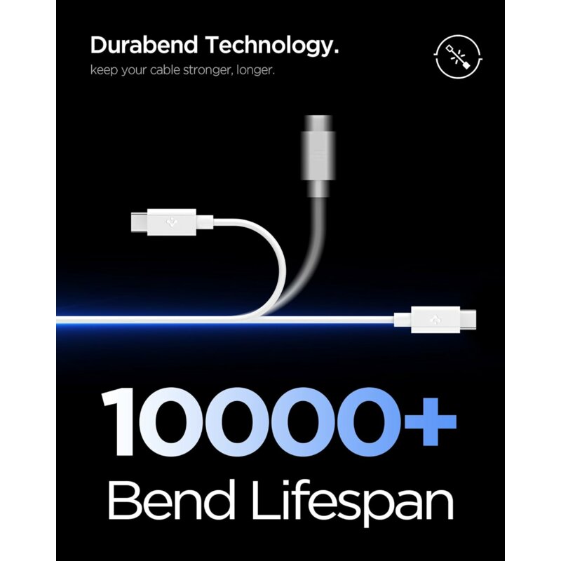 Cablu Type-C Fast Charge Spigen, 60W, alb, EB6015CC