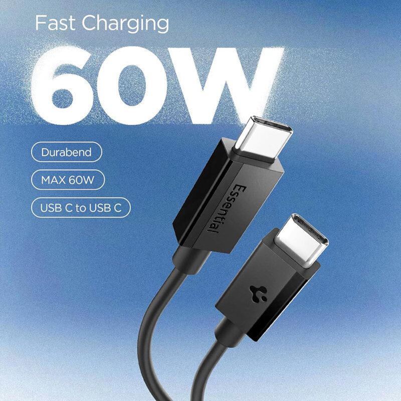 Cablu Type-C Fast Charge Spigen, 60W, negru, EB6015CC