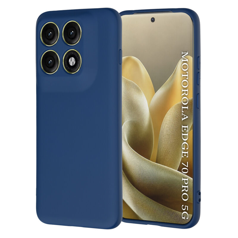 Husa silicon Motorola Edge 70 Pro Techsuit SoftFlex, bleumarin