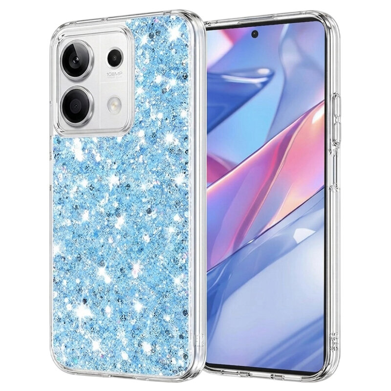 Husa cu sclipici Xiaomi Redmi Note 13 5G Techsuit Sparkly Glitter, bleu