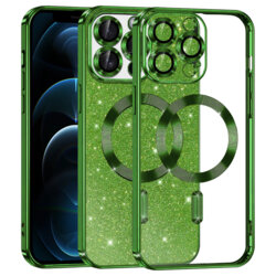 Husa premium iPhone 12 Pro Max Techsuit Luxury Glitter MagSafe, verde
