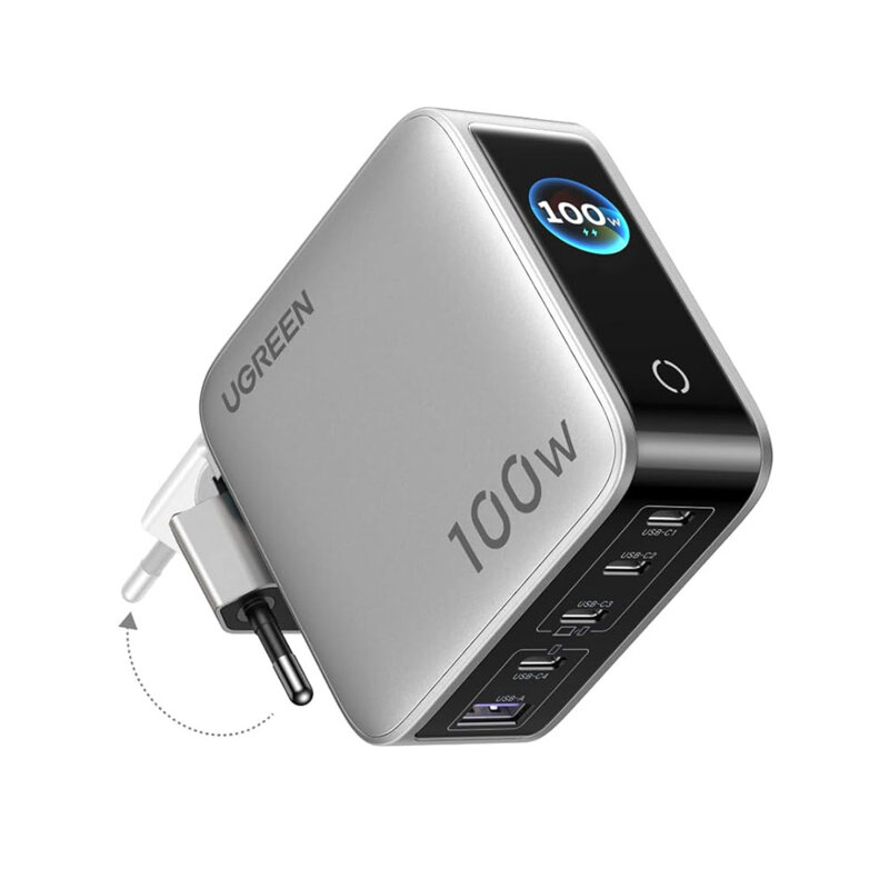Statie incarcare GaN USB, 4x Type-C Ugreen, 100W, gri, 65620B
