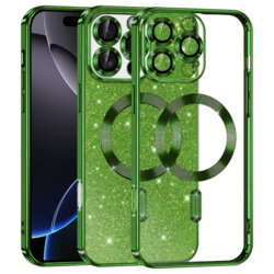 Husa premium iPhone 16 Pro Max Techsuit Luxury Glitter MagSafe, verde