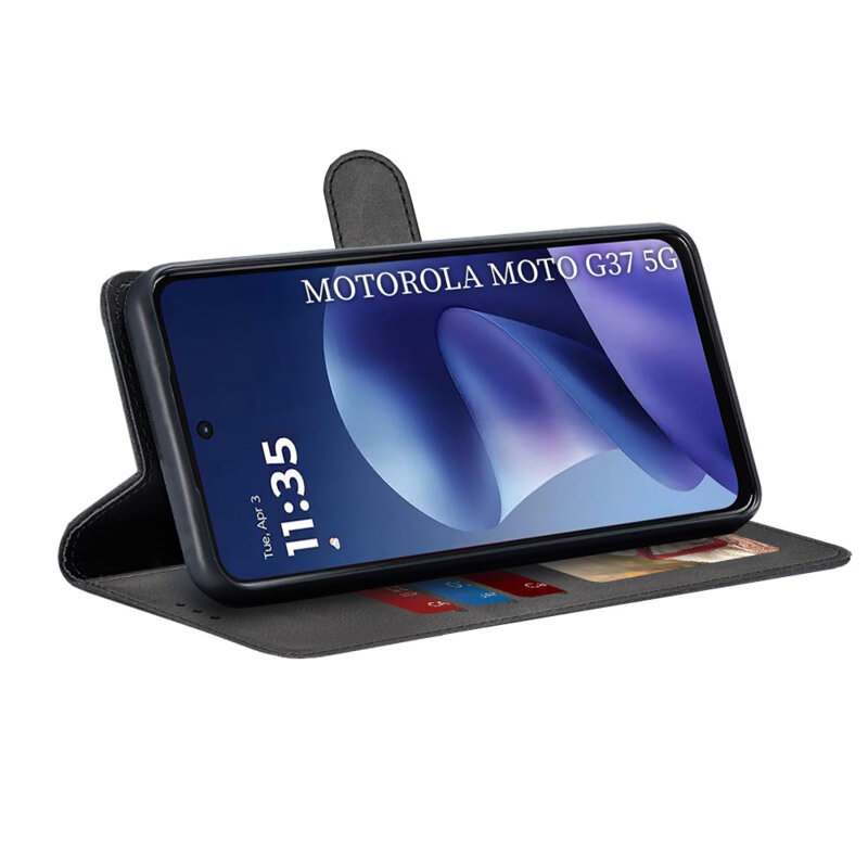 Husa 360 Motorola Moto G37 Techsuit Diary Book, negru