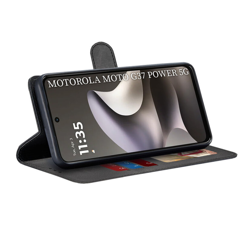 Husa 360 Motorola Moto G37 Power Techsuit Diary Book, negru