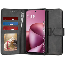 Husa 360 Motorola Moto G47 Techsuit Diary Book, negru
