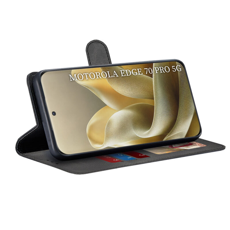 Husa 360 Motorola Edge 70 Pro Techsuit Diary Book, negru