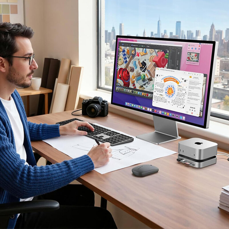 Hub 10in1 Mac mini M4, USB-C, USB-A, SD/TF, M.2 Ugreen, 95094