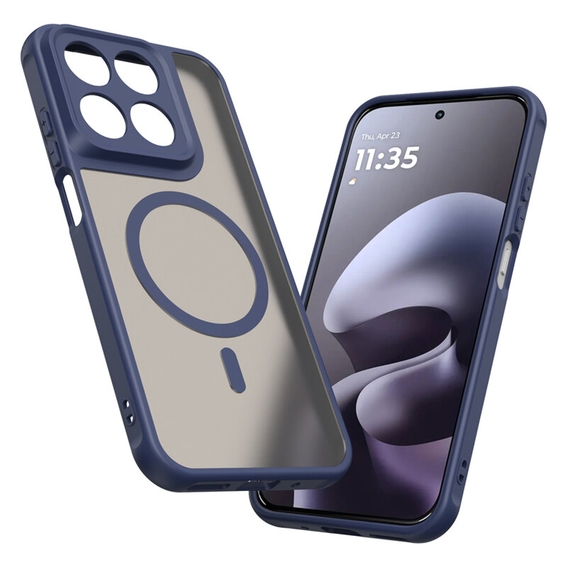 Husa Motorola Moto G77 Techsuit HaloFrost II MagSafe, bleumarin