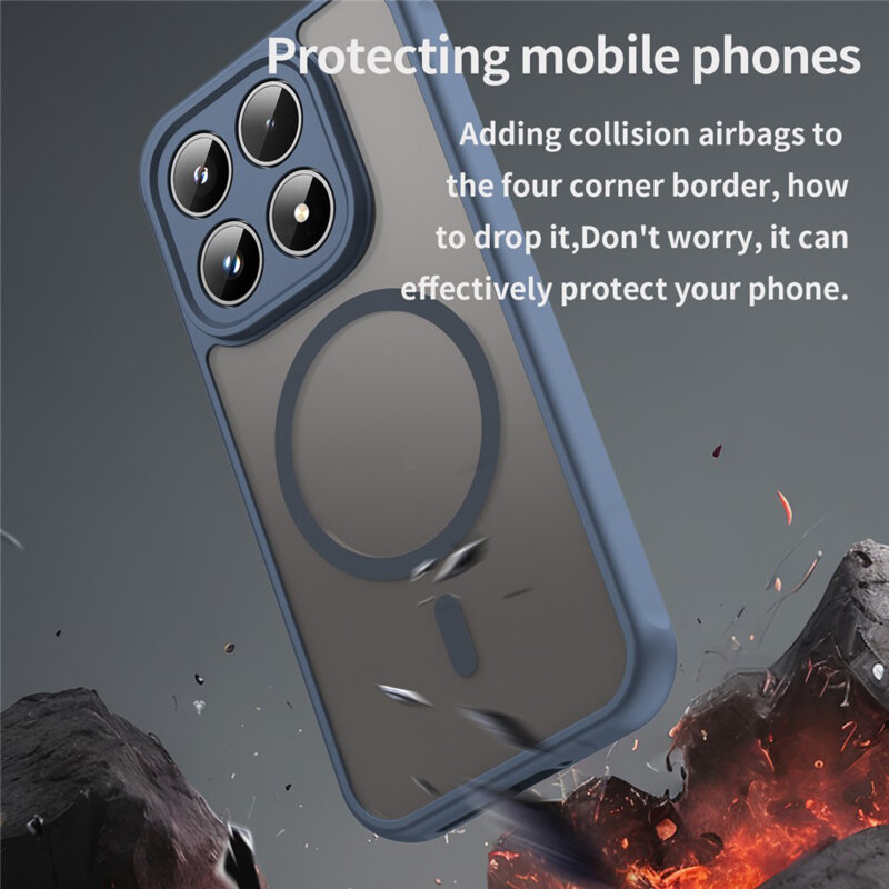 Husa Motorola Moto G67 Techsuit HaloFrost II MagSafe, bleumarin