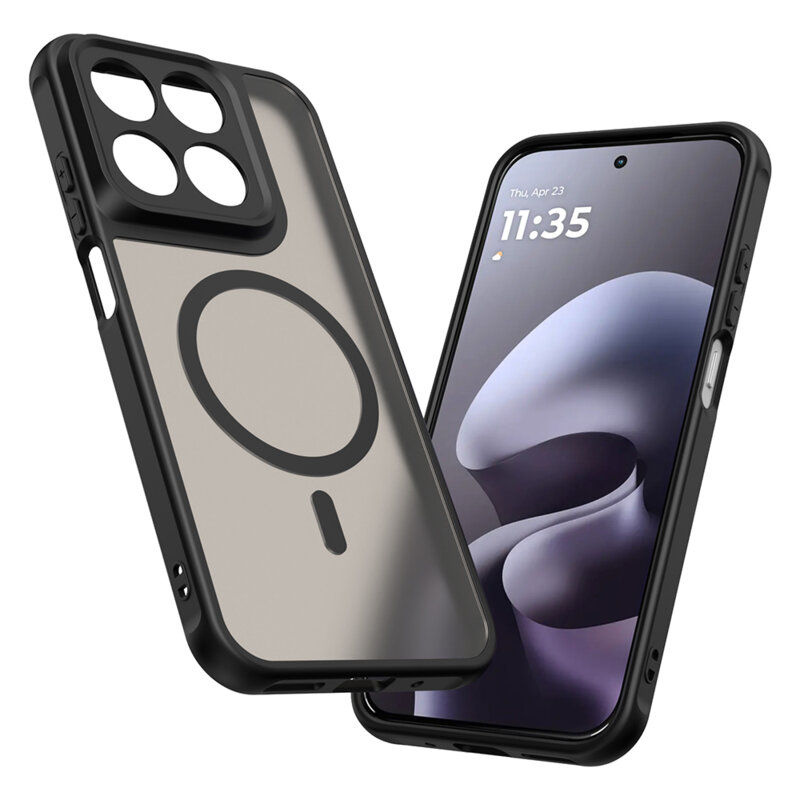 Husa Motorola Moto G77 Techsuit HaloFrost II MagSafe, negru