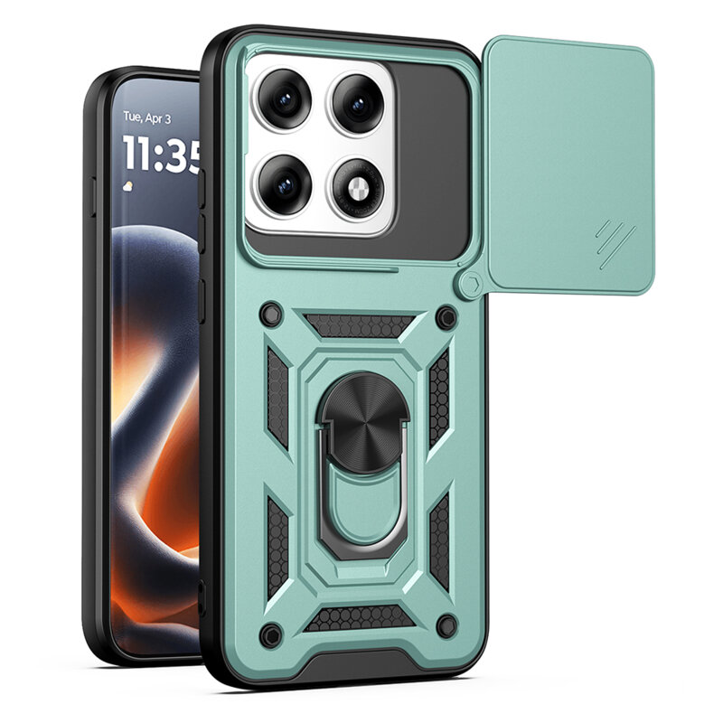 Husa Motorola Edge 70 Pro protectie camera Techsuit CamShield Series, verde