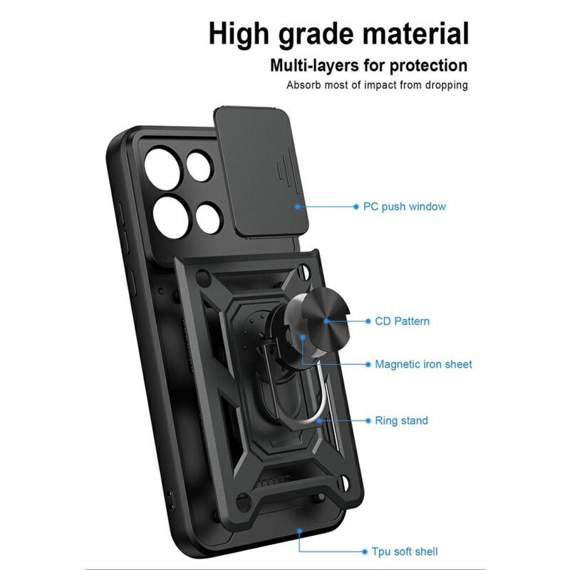 Husa OnePlus Nord 6 protectie camera Techsuit CamShield Series, negru