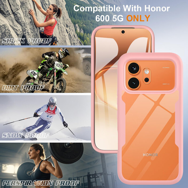 Husa 360° Honor 600 Techsuit ColorVerse, roz