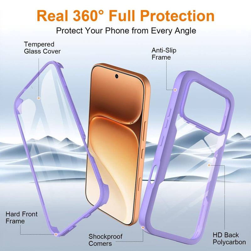 Husa 360° Honor 600 Techsuit ColorVerse, mov
