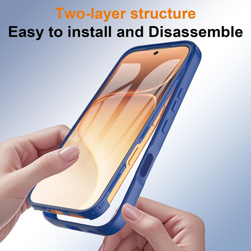 Husa 360° Honor 600 Pro Techsuit ColorVerse, albastru