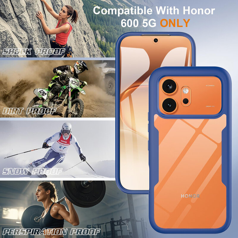 Husa 360° Honor 600 Pro Techsuit ColorVerse, albastru