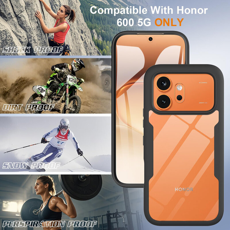 Husa 360° Honor 600 Techsuit ColorVerse, negru