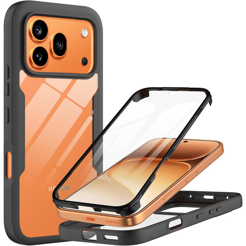 Husa 360° Honor 600 Pro Techsuit ColorVerse, negru