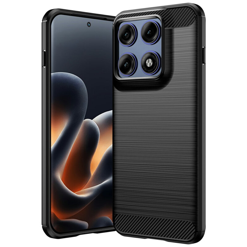 Husa Motorola Edge 70 Pro Techsuit Carbon Silicone, negru