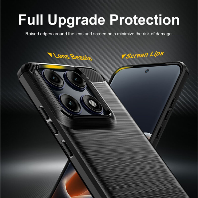 Husa Motorola Edge 70 Pro Techsuit Carbon Silicone, negru