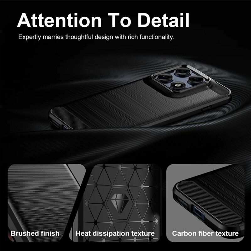 Husa Motorola Edge 70 Pro Techsuit Carbon Silicone, negru