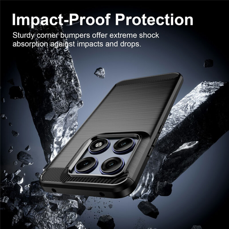 Husa Motorola Edge 70 Pro Techsuit Carbon Silicone, negru