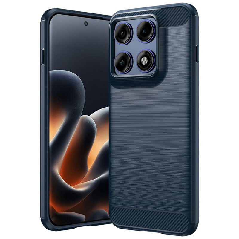 Husa Motorola Edge 70 Pro Techsuit Carbon Silicone, albastru
