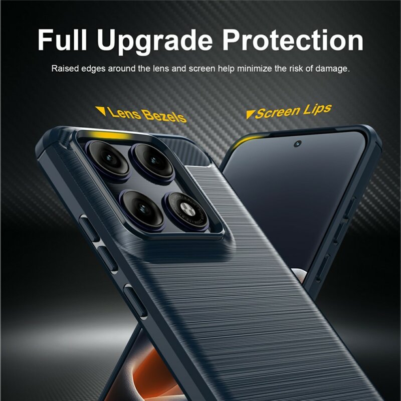 Husa Motorola Edge 70 Pro Techsuit Carbon Silicone, albastru