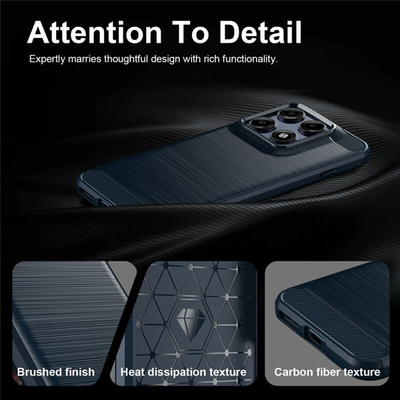 Husa Motorola Edge 70 Pro Techsuit Carbon Silicone, albastru