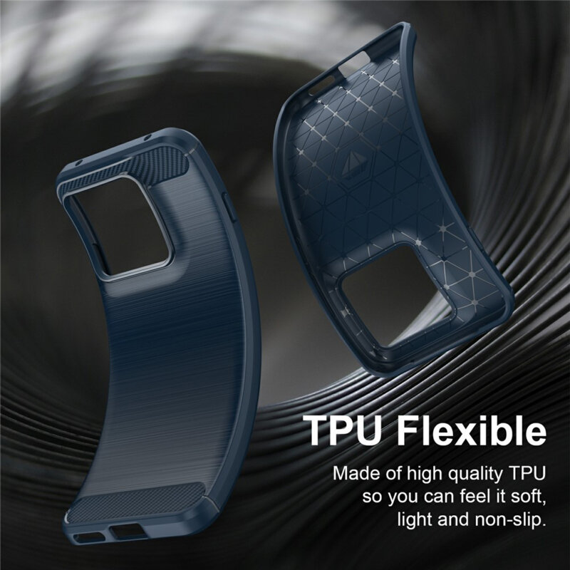 Husa Motorola Edge 70 Pro Techsuit Carbon Silicone, albastru