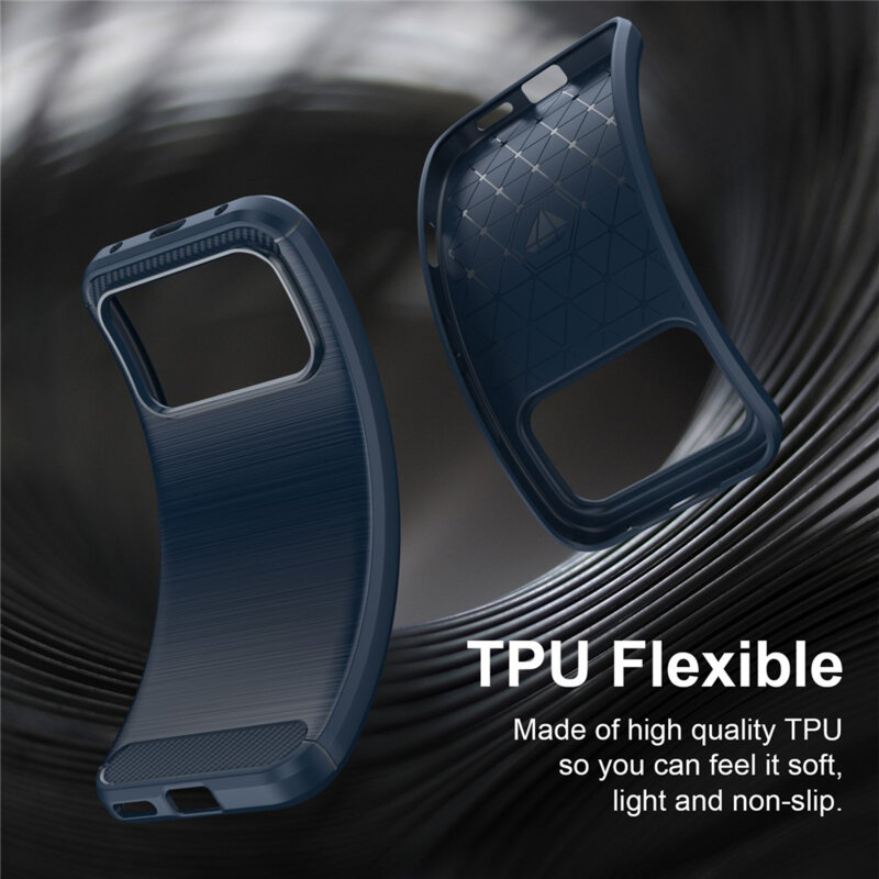 Husa Honor 600 Pro Techsuit Carbon Silicone, albastru