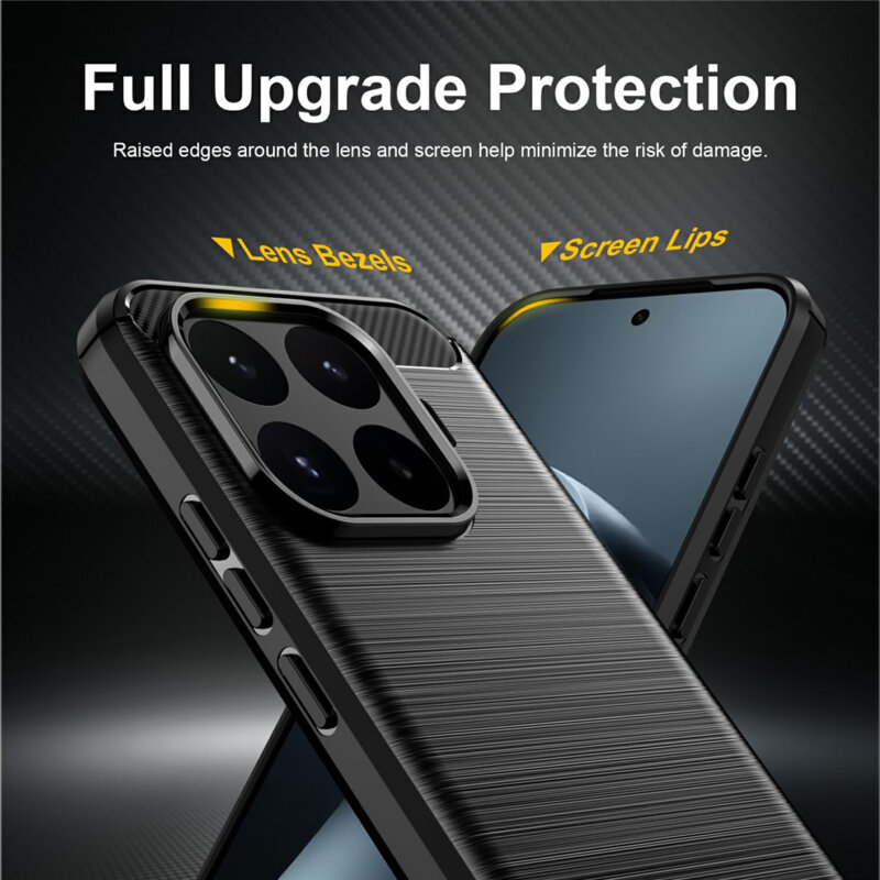 Husa Xiaomi 17T Techsuit Carbon Silicone, negru