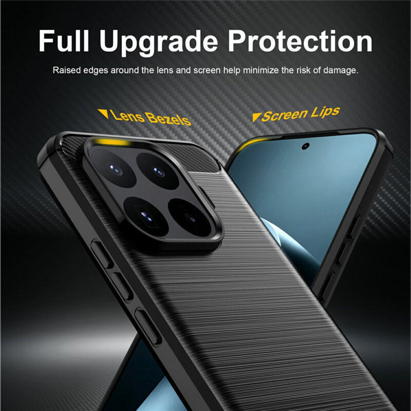 Husa Xiaomi 17T Pro Techsuit Carbon Silicone, negru