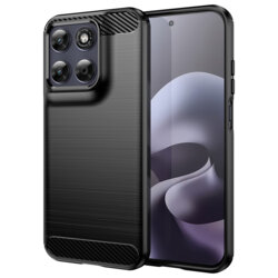 Husa Motorola Moto G87 Techsuit Carbon Silicone, negru
