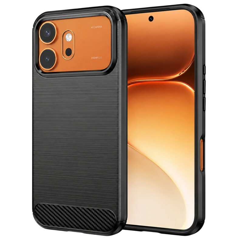 Husa Honor 600 Techsuit Carbon Silicone, negru