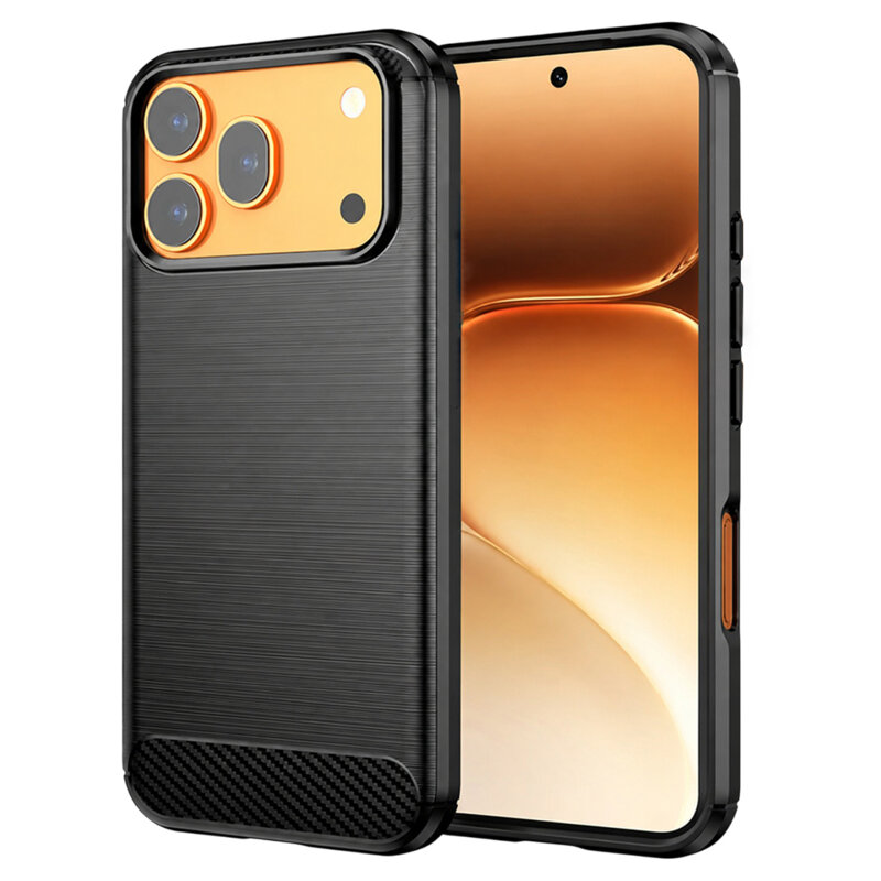 Husa Honor 600 Pro Techsuit Carbon Silicone, negru