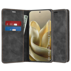 Husa piele Motorola Edge 70 Pro Techsuit Confy Cover, negru