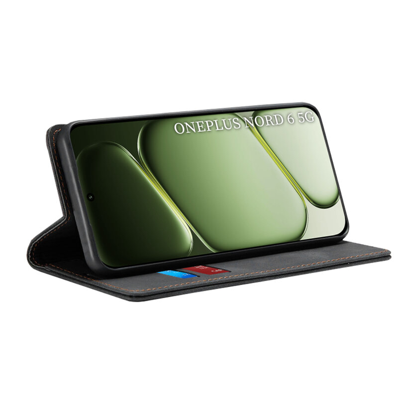 Husa piele OnePlus Nord 6 Techsuit Confy Cover, negru