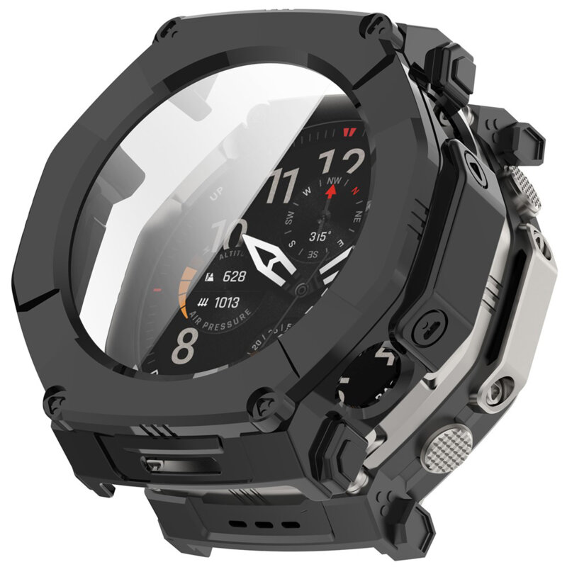 [Pachet 360°] Husa + folie Amazfit T-Rex Ultra 2 Techsuit Defense, negru