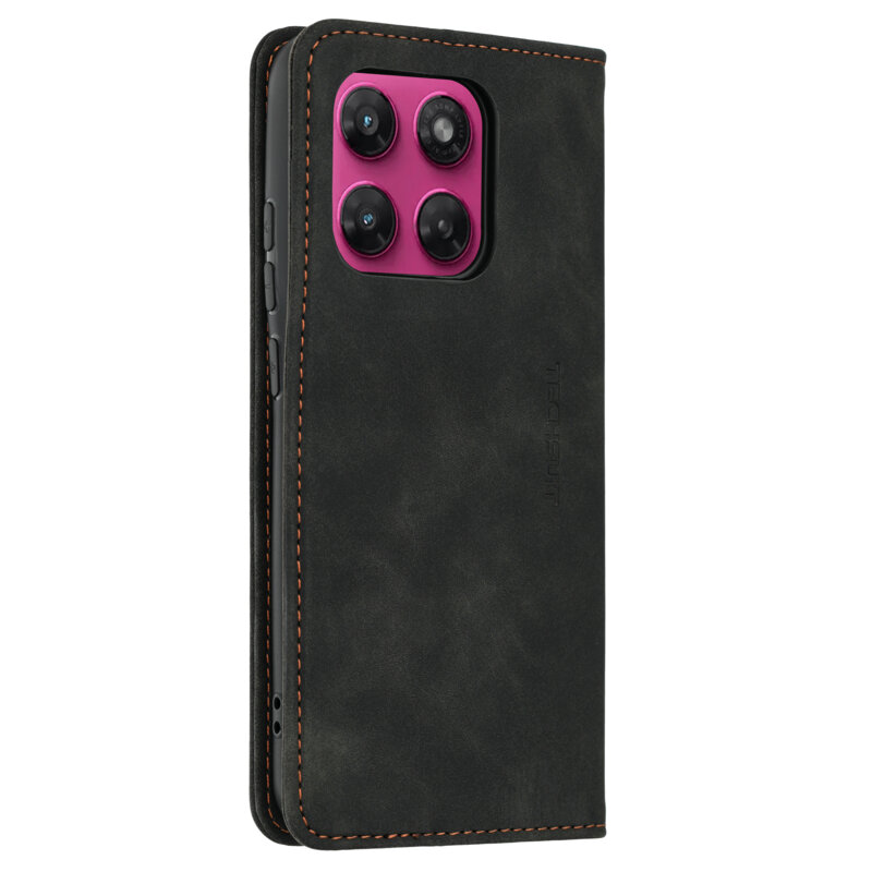 Husa piele Motorola Moto G47 Techsuit Confy Cover, negru