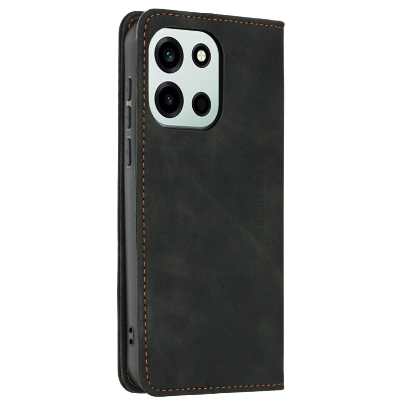 Husa piele OnePlus Nord 6 Techsuit Confy Cover, negru