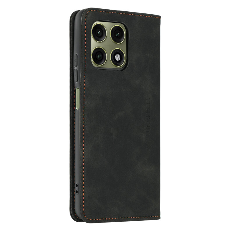 Husa piele Motorola Edge 70 Pro Techsuit Confy Cover, negru