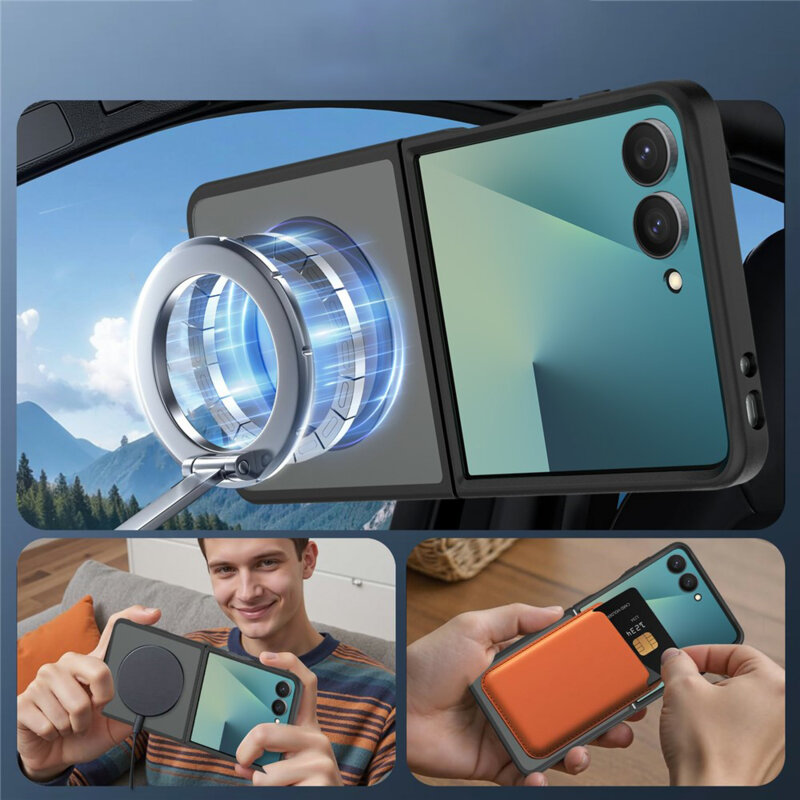Husa Samsung Galaxy Z Flip8 Techsuit PureFrost MagSafe, negru frost