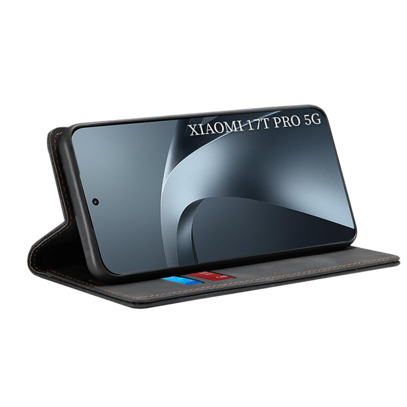 Husa piele Xiaomi 17T Pro Techsuit Confy Cover, negru