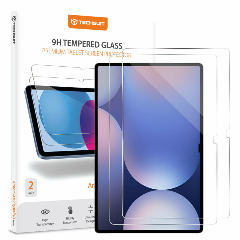 [Pachet 2x] Folie sticla Samsung Galaxy Tab S10 Plus Techsuit ArmorGlass CrystalHD, transparenta