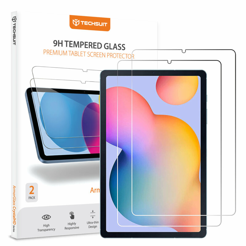 [Pachet 2x] Folie sticla Samsung Galaxy Tab S6 Lite 2022 Techsuit ArmorGlass CrystalHD, transparenta
