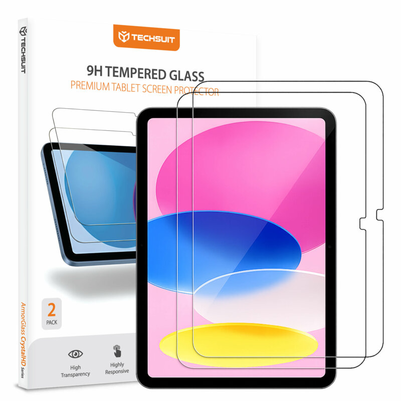 [Pachet 2x] Folie sticla iPad 10 (2022) 10.9 Techsuit ArmorGlass CrystalHD, transparenta