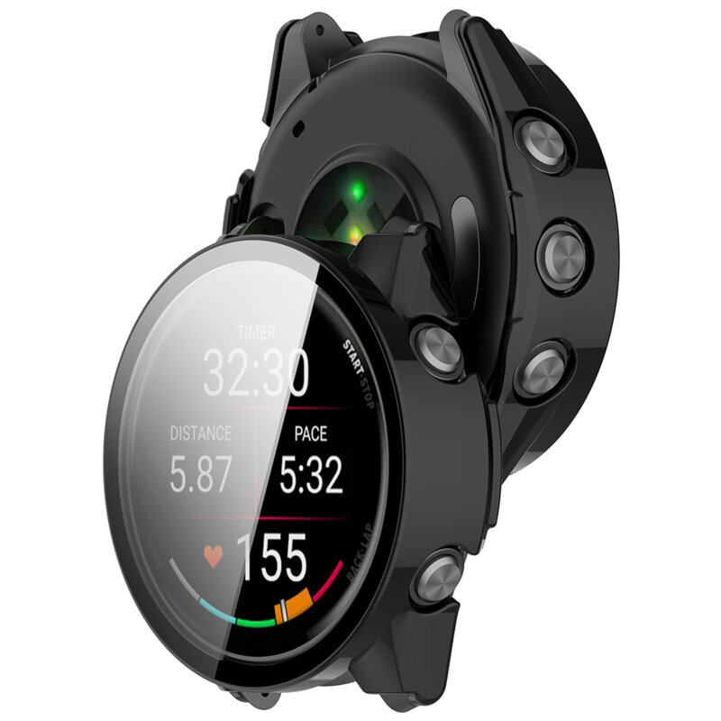 [Pachet 360°] Husa + folie Garmin Forerunner 170 Techsuit Defense, negru
