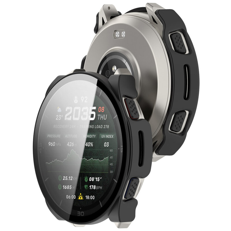 [Pachet 360°] Husa + folie Amazfit Cheetah 2 Ultra Techsuit Defense, negru